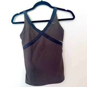 Nike Brown Sports Tank with Built in Bra